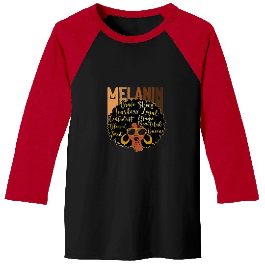 Melanin Queen Natural Black Women African Black History Baseball Tees