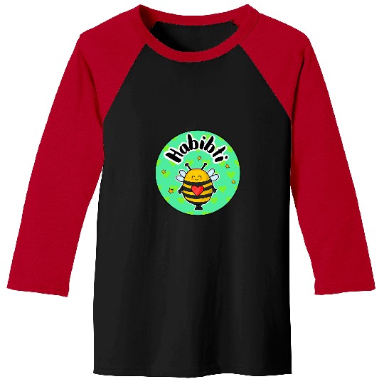 Habibti Cute Bumblebee design Baseball Tees