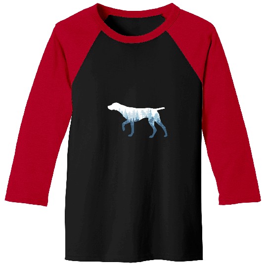Dog German Shorthaired GSP Silhouette German Shorthaired Pointer Dog Outdoor Nature Baseball Tees