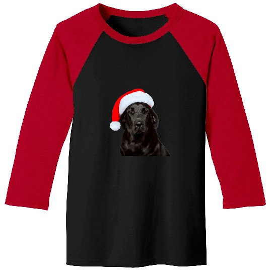 Funny Labrador Lab Dog Black Lab Santa Hat Image Christmas Dog Labrador Baseball Tees