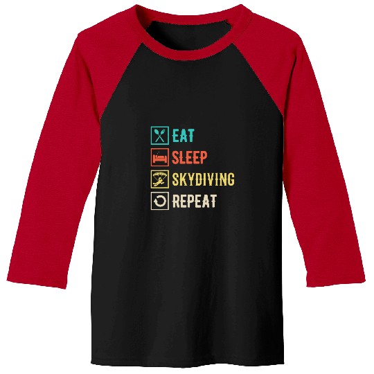 Skydiving Gift Eat Sleep Skydiving Repeat Paragliding Skydiver Skydiving Baseball Tees