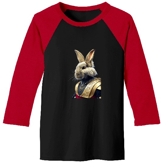 Rabbits Profile Image Of Character Warrior Rabbit With Detailed Fur Baseball Tees