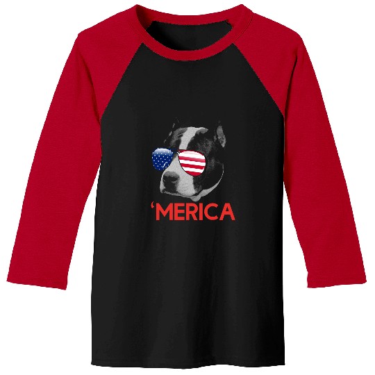 Dog Staffordshire Merica American staffordshire terrier American Flag Baseball Tees