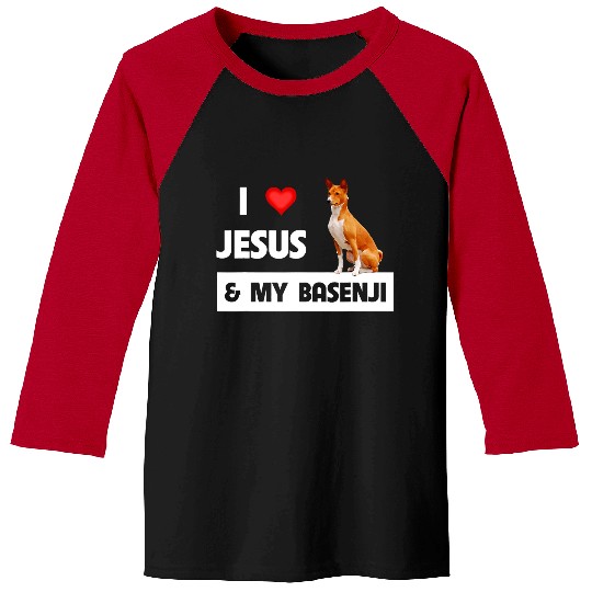 Christian I Love Jesus and My Basenji Hunting Dog Mom Dad Owner 3 Christ Baseball Tees
