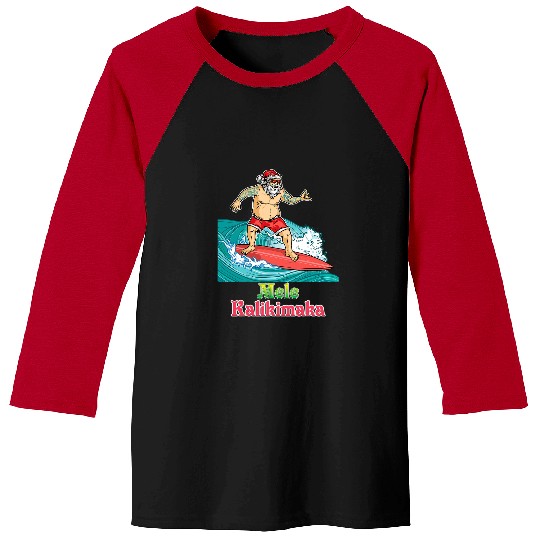 Surf Life Mele Kalikimaka Santa Surfing Christmas Surf In July Merry Baseball Tees