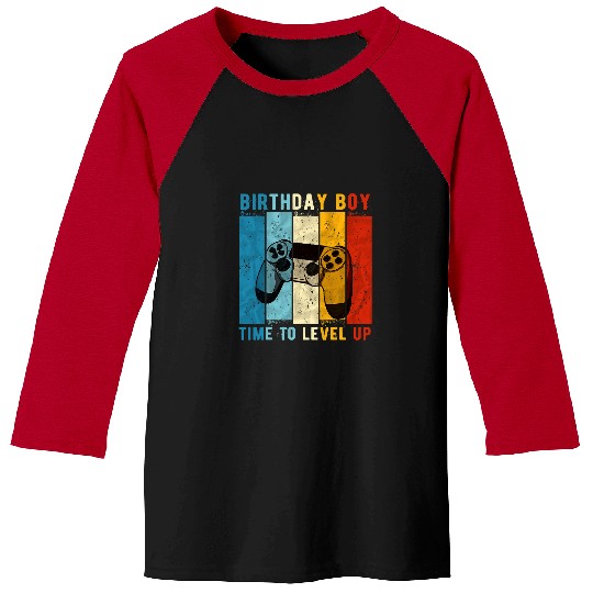 Game Gaming Birthday Boy Time to Level Up Video Game Birthday 38 Gamer Loving Game Baseball Tees
