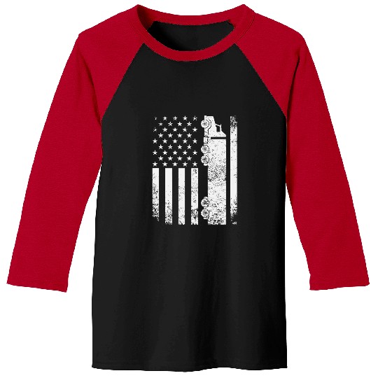Trucker American Flag USA Patriotic Truck Driver Dad Trucker Baseball Tees