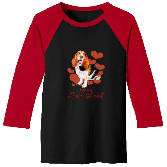 Dog Basset Hound I love my Basset Hound 199 paws Baseball Tees