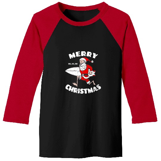 Surf Life Merry Christmas Surfing Santa Surfboarder Surf Lover Baseball Tees