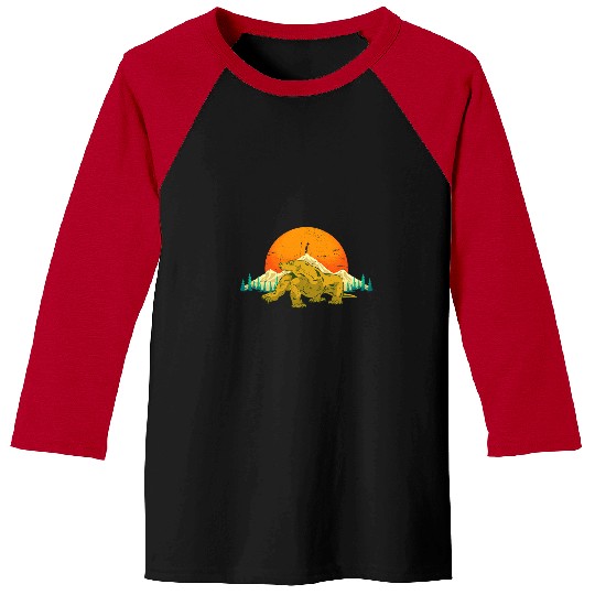 Dragons Sunset Wild Reptile Animal Wildlife Indonesia Komodo Dragon Baseball Tees