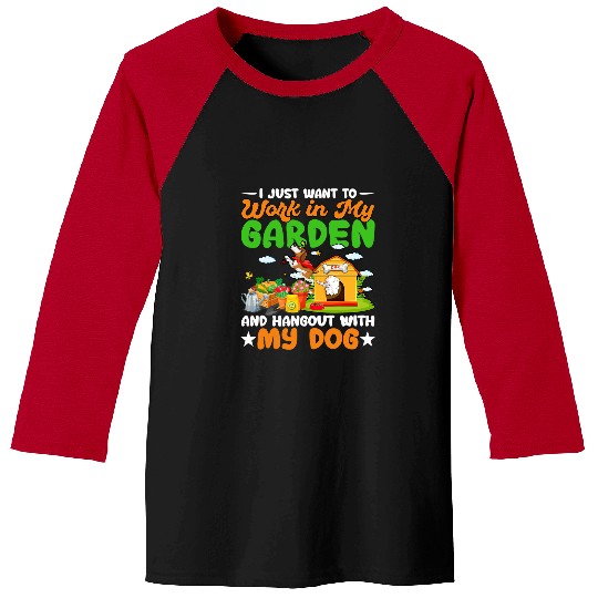 Gardening Gift Dog Lover Gardener Garden Pet Plants Baseball Tees