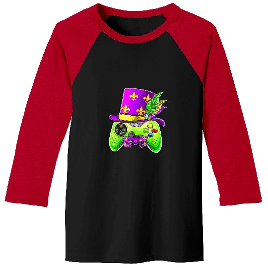Mardi Gras Video Game Controller Jester Hat Costume Kids 3 8 Baseball Tees
