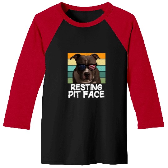 Bully Lover Dog Resting Pit Face Pitbull Dog Owner Dog Lover Retro Men Women 121 Pitbull Dog Baseball Tees