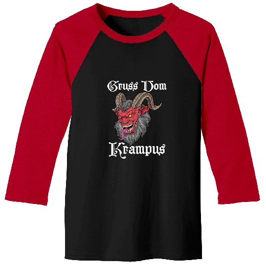 Gruss Vom Krampus Germanic Christmas Demon Merry Krampus Baseball Tees