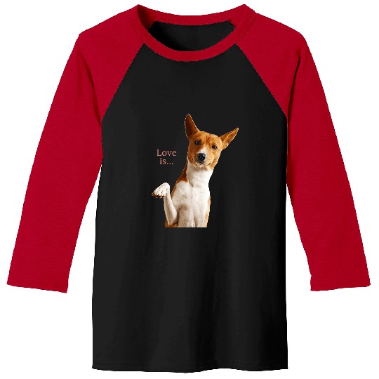 Dog Basenji Dog Mom Dad Love Puppy Cute Love is Tee Pet Baseball Tees