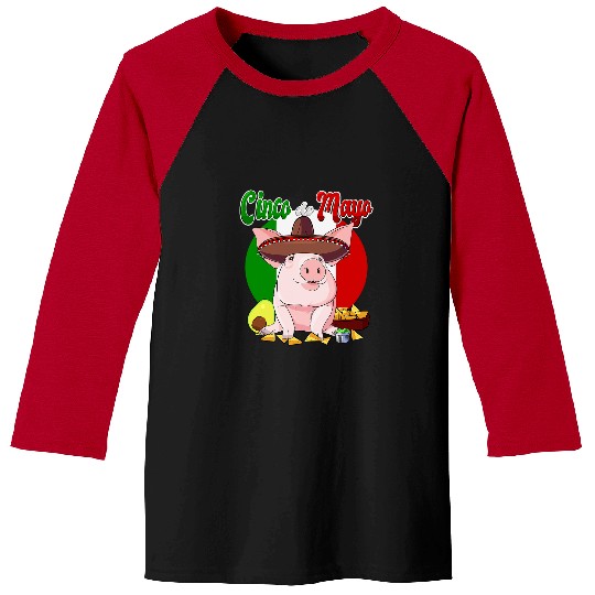 Pig American Yorkshire Pig Funny Cinco De Mayo Mexican 14 Piggy Baseball Tees