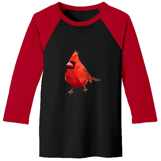 Geometric Northern Cardinal Animal Polygonal Bird Abstract381 Baseball Tees