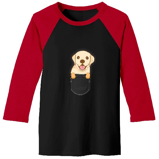 Labrador Lab Dog Lover Funny Cute Puppy pocket Baseball Tees