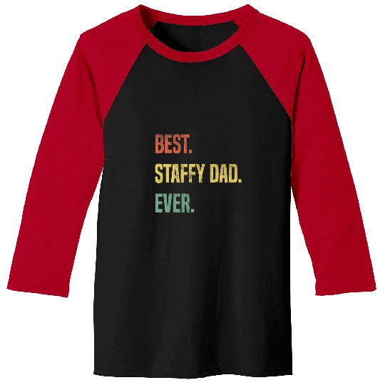 Dog Staffordshire Distressed American Staffordshire Dog Dad Cool Staffy Baseball Tees