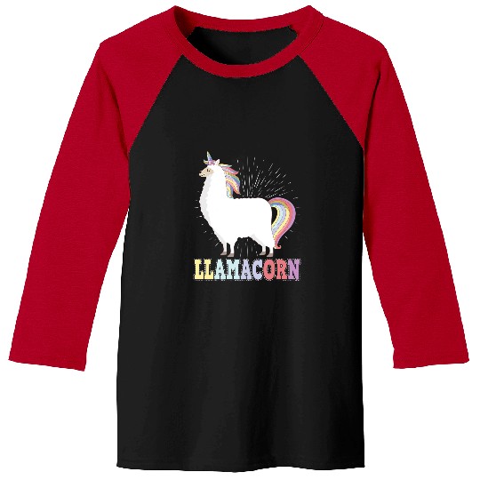 Funny Unicorns Llama Lover Design For Kids Girl Llamacorn Baseball Tees