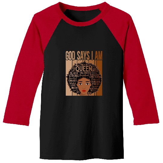 Christian Funny Melanin vintages Afro God Says I Am Black History Month Christ Baseball Tees