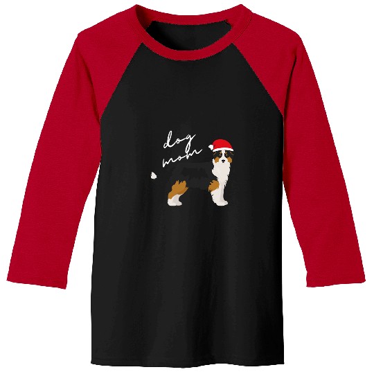 Black Tan Australian Shepherd Dog Mom Christmas Baseball Tees