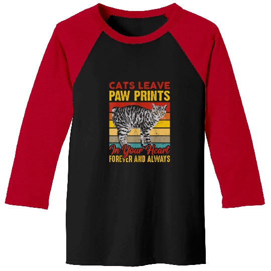 Cats leave paw prints Baseball Tees