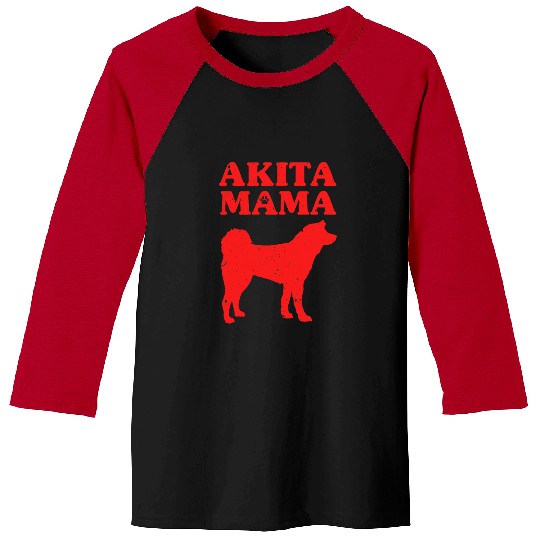 Dog Akita Funny Akita Inu Design Women Mothers Akita Lover Pet Dog Mom 2 Baseball Tees
