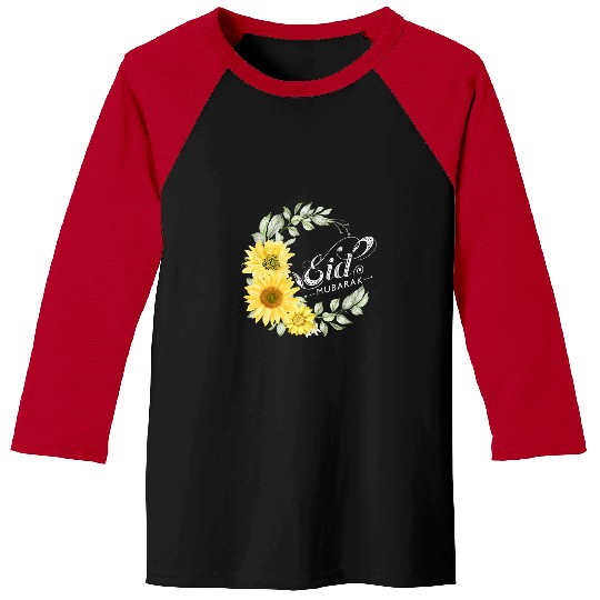 Happy Eid Alfitr Mubarak Ramadan Kareem Sunflower for Muslim Baseball Tees