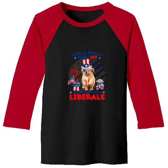 Goldie Just A Proud Golden retriever Dad That Didnt Raise Liberals 744 Golden Retriever Dog Baseball Tees