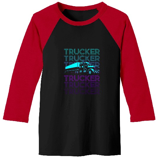 Trucker Truck Driver Retro Baseball Tees