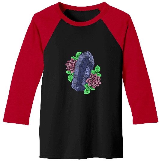 Goth Coffin Pastel Aesthetic Punk Flowers Halloween 187 Baseball Tees