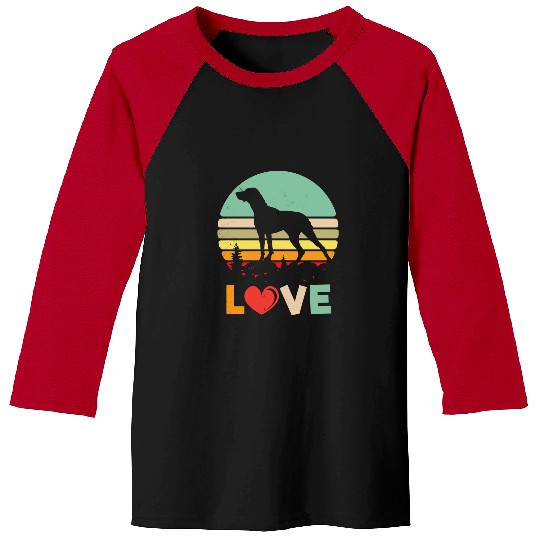 Dog German Shorthaired Retro Love German Shorthaired Pointer Dogvintages German Shorthair Pointer Baseball Tees