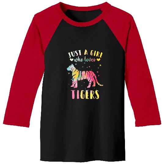 Tiger Gift Just a Girl Who Loves Tigers Watercolor Tiger Women 221 Baseball Tees