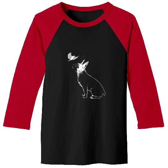 French Bulldog Frenchie minimalistic illustration Baseball Tees