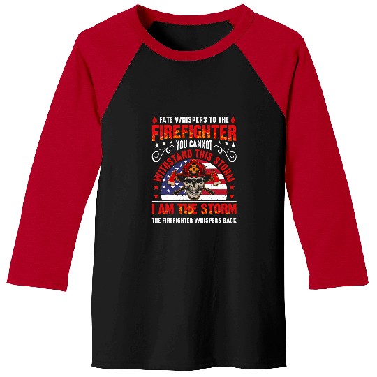 Fireman Firefighter Red Line American Flag Cool Firefighter Plus Size 39 Firemen Baseball Tees