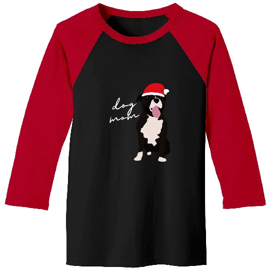 Dog Staffordshire Black White Staffordshire Bull Terrier Dog Mom Christmas Baseball Tees