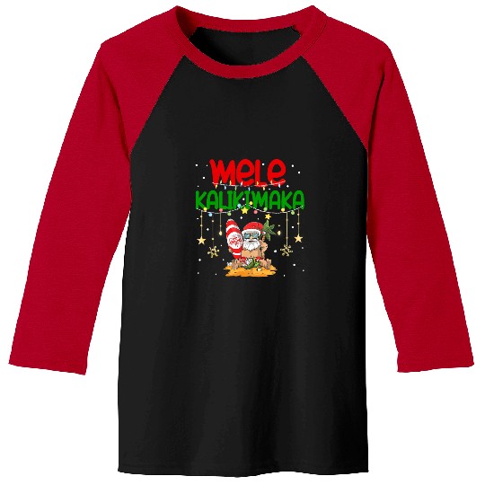 Surf Life Mele Kalikimaka Hawaiian Christmas Santa Surfing Costume Baseball Tees