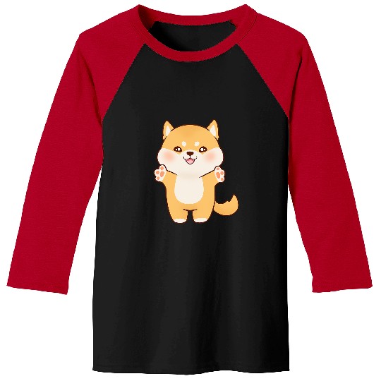 Dog Shiba Inu Cute Shiba Inu Dog Chibi Ready for Hugs Baseball Tees