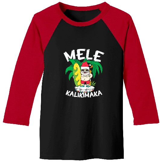 Surf Life Mele Kalikimaka Hawaiian Christmas Hawaii Surfing Santa 1 Baseball Tees
