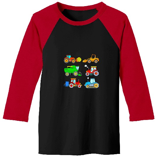 Tractor driving Kids Farm Vehicles Combine Harvester Tractor Digger Toddler Boy Baseball Tees