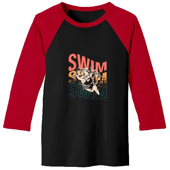 Swimming Pool Retro Swimming Water Swim Sports Swimmer Coach Baseball Tees
