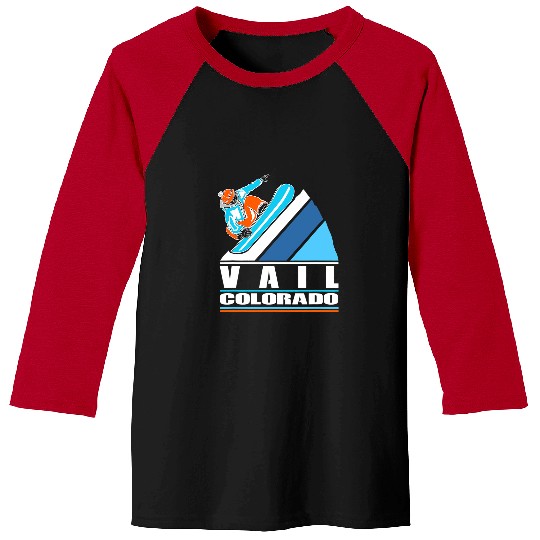 Skiing Ski Vail Colorado vintages Snowboarder Baseball Tees
