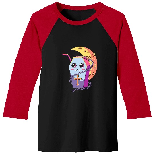 Kawaii Pastel Goth Cute Creepy Coffin Graveyard Halloween 1 Copy Baseball Tees