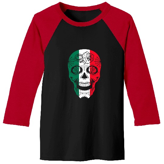 Skeletons Skulls Mexico Flag Sugar Skull Calavera Day Of The Deads Pun Skull Baseball Tees