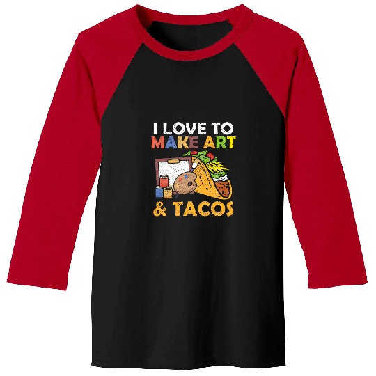 Art Tacos Canvas Painting Artist Drawing Painter Mexican Baseball Tees