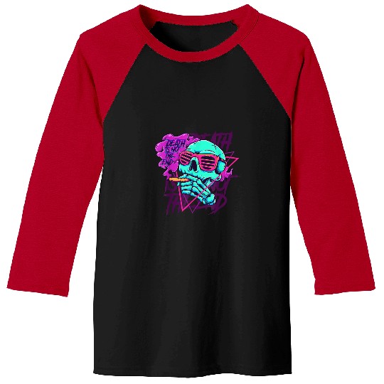 Skeletons Skulls Death Is Not the End Pastel Goth Skull Gothic Emo Punk Rock 153 Skull Baseball Tees
