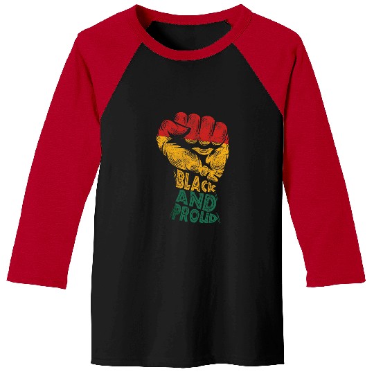 Black And Proud African American Black History Baseball Tees