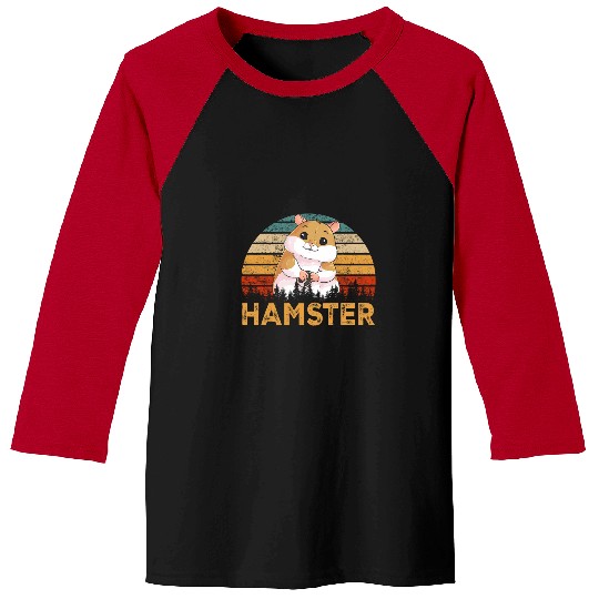 Classic Art Cute Hamster Chubby Lovely Portrait Animal Lover Baseball Tees