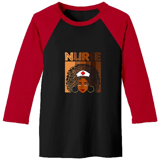 Nursing nurses Black Women Black History Month Afro African Pride 8 Baseball Tees